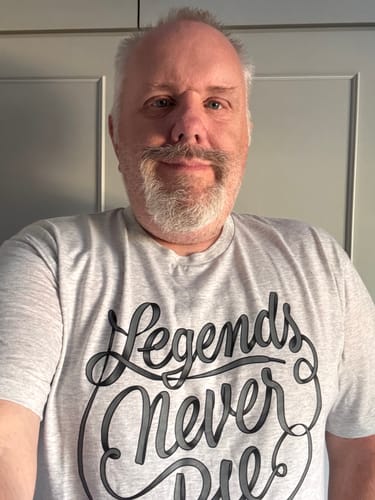 Customer photo review of Legends Never Die (Heather Gray) – Crewneck Tee