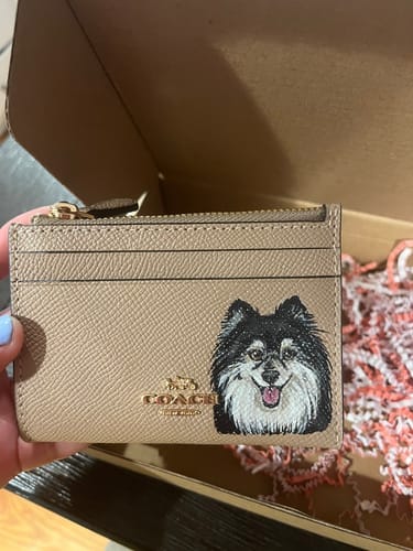 Customer photo review of Coach Mini Skinny Card Wallet with Custom Pet Portrait