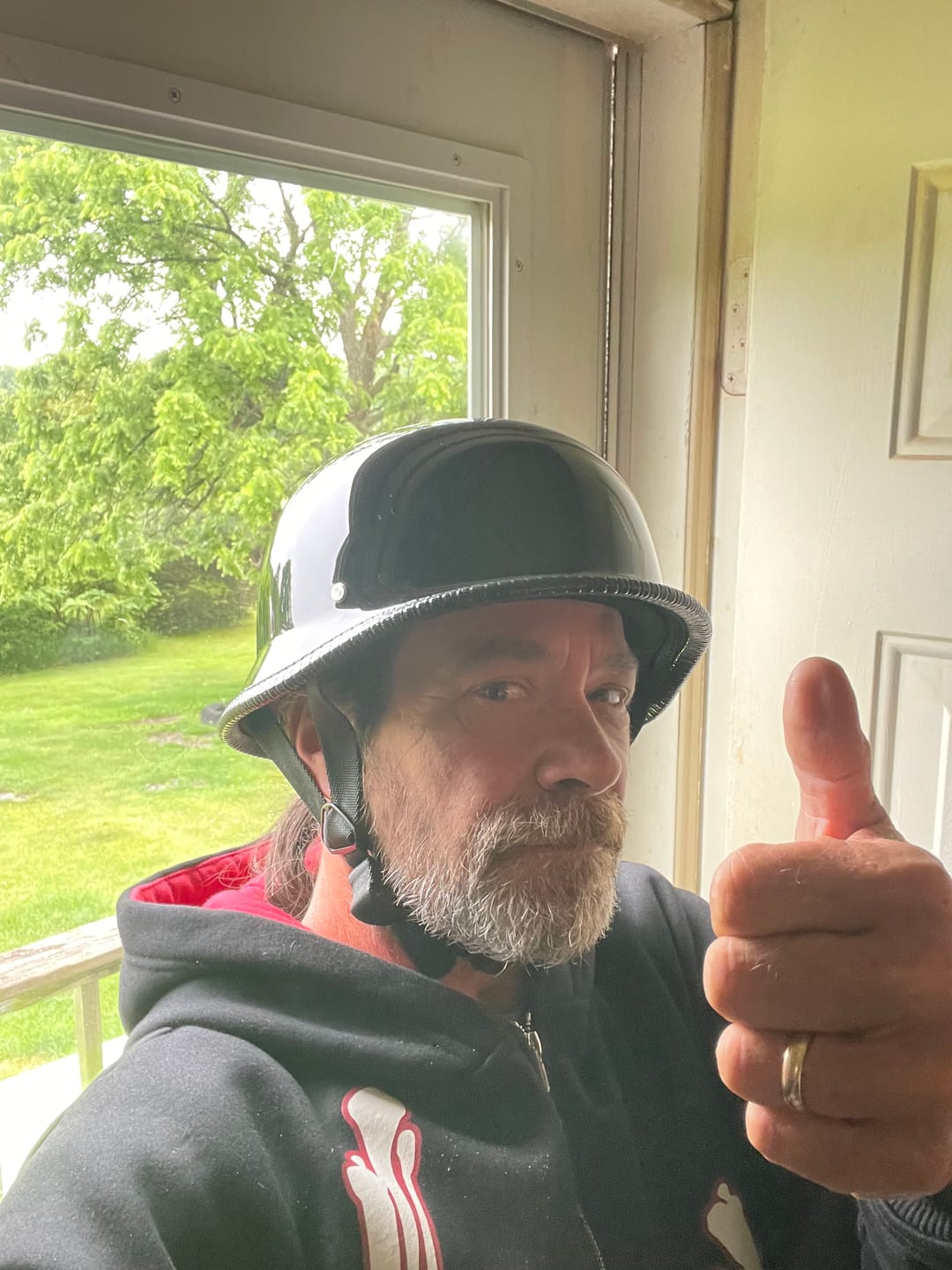 Customer photo review of Lightweight Mayan DOT Germanator Helmet / Gloss Black