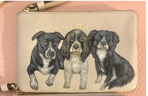 Customer photo review of Coach Wristlet with Custom Pet Portrait