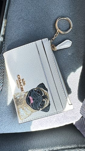 Customer photo review of Coach Mini Skinny Card Wallet with Custom Pet Portrait