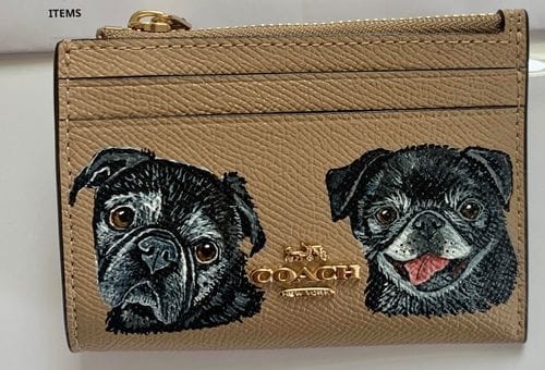 Customer photo review of Coach Wristlet with Custom Pet Portrait