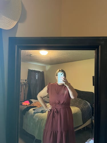 Customer photo review of Flawless Ruffle Trim Tie Dress