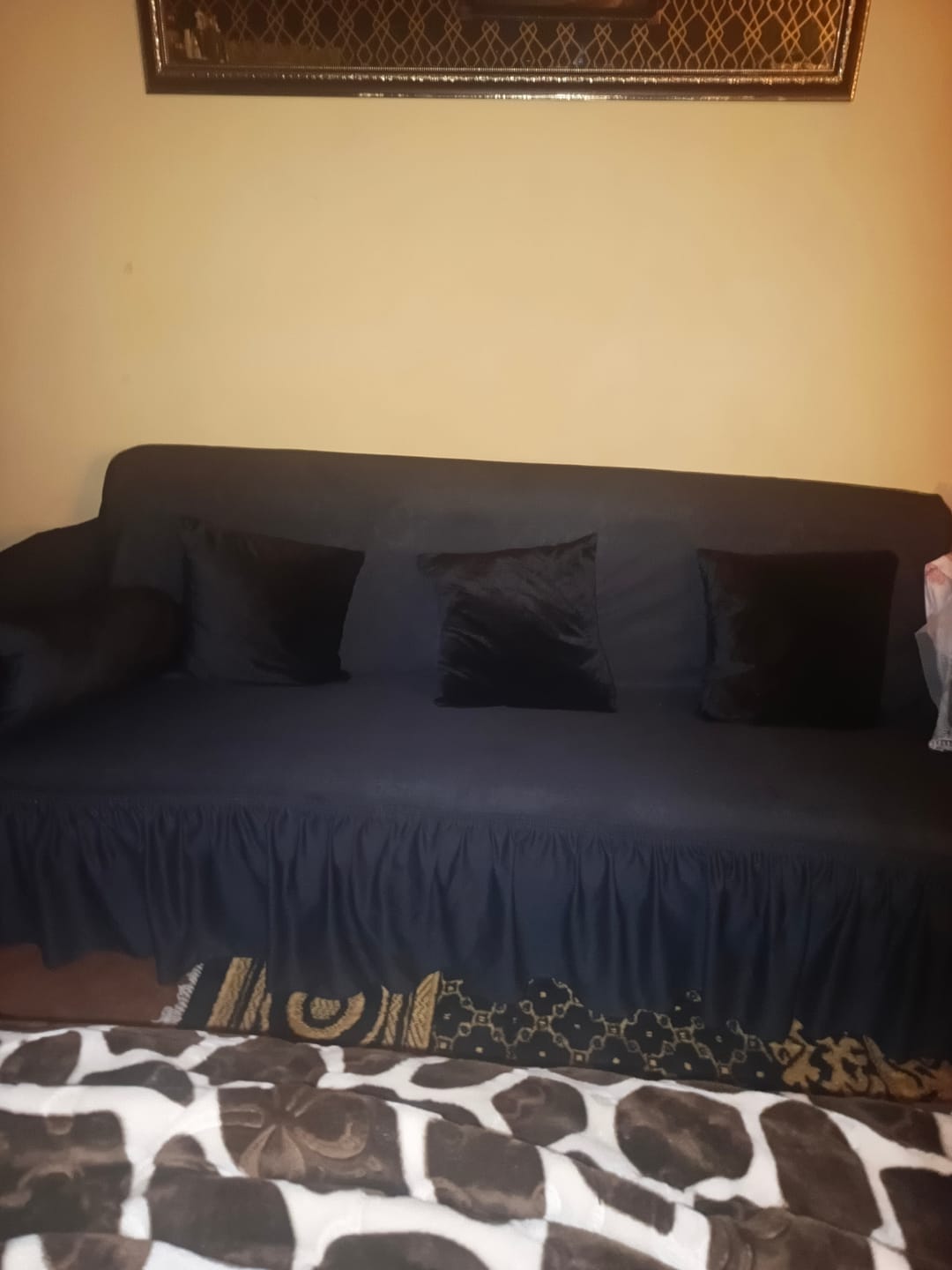 Customer photo review of BLACK TURKISH SOFA COVER