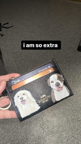 Customer photo review of Coach Mini Skinny Card Wallet with Custom Pet Portrait