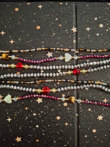 Customer photo review of Heartbeat Thick Lux Crystal Tie On Waist Beads