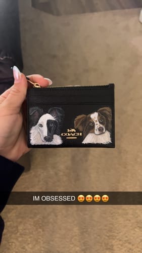Customer photo review of Coach Mini Skinny Card Wallet with Custom Pet Portrait