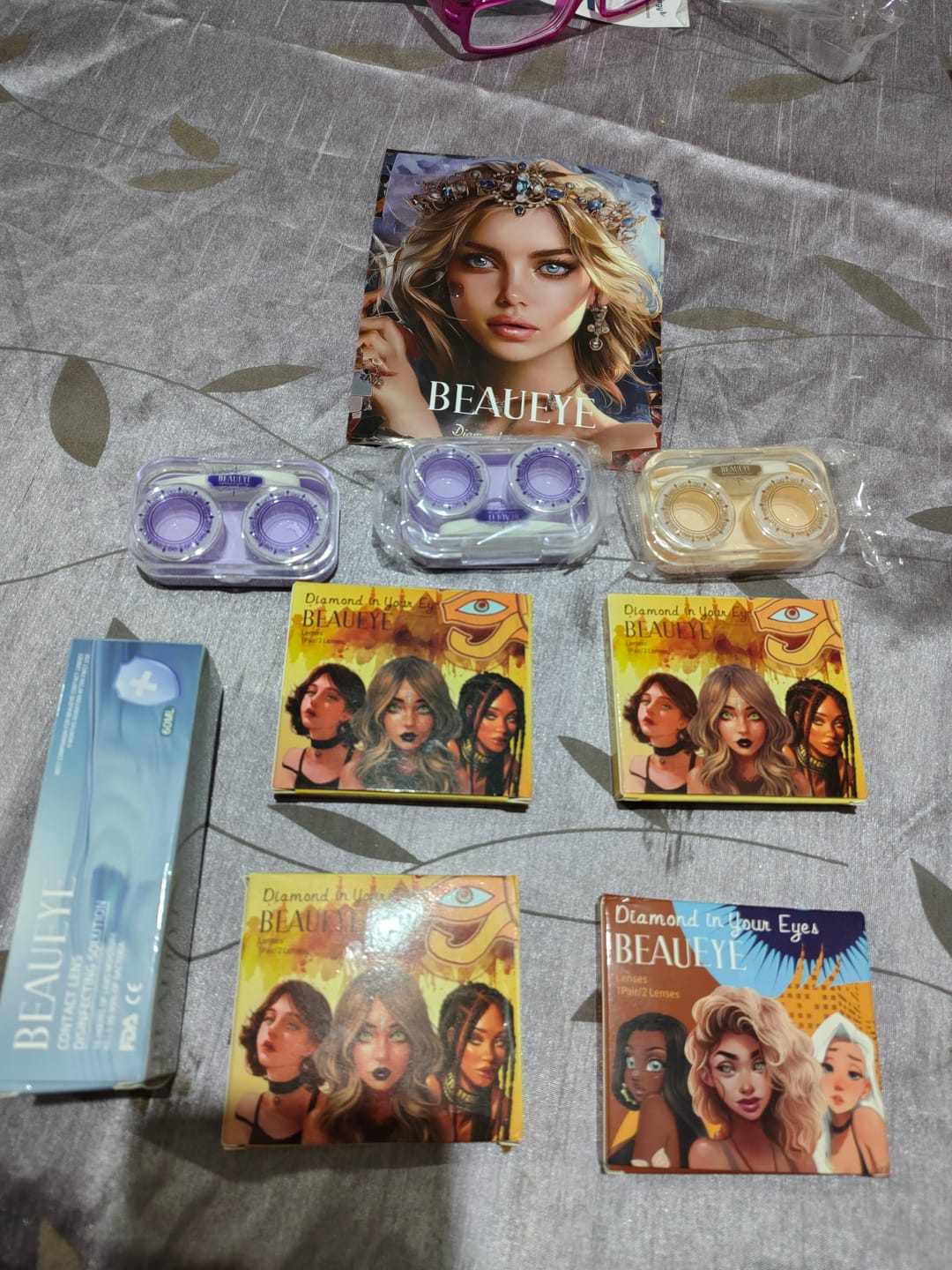 Customer photo review of Aine Swan Lake Blue Prescription Colored Contact Lenses