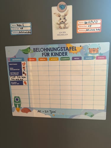 Customer photo review of Edubini Magnetische Belohnungstafel