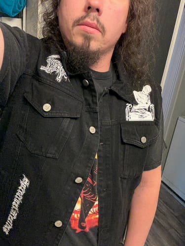 Customer photo review of Death - Spiritual Healing x Riddickart 35th Anniversary - Vest (Limited Edition)