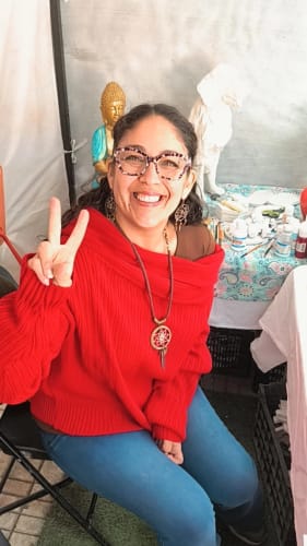 Customer photo review of SWEATER LINA ROJO