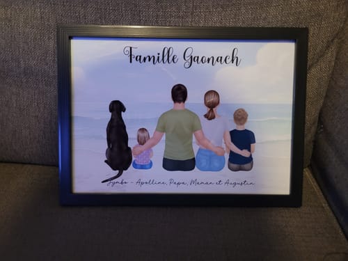 Customer photo review of Affiche Personnalisée - Famille Papa Maman Enfants & Animaux