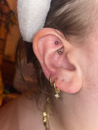 Customer photo review of Icy Moon Flatback Stud