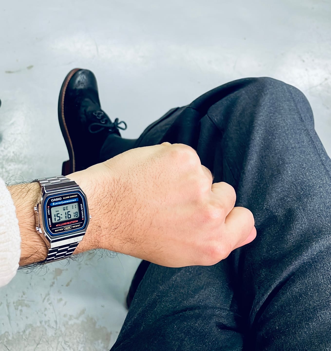 Customer photo review of Reloj Casio Vintage A168WA-1WDF Electroluminescence Plateado