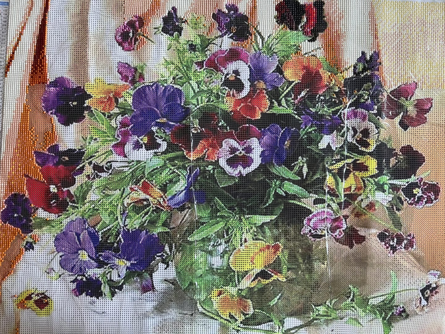 Customer photo review of Purple Flowers - Premium Diamond Painting Kit