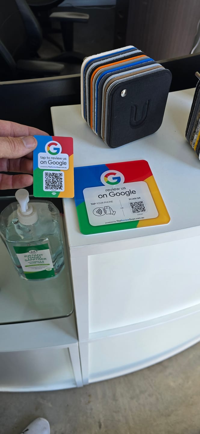 Customer photo review of Google Review NFC Plate +  QR Code