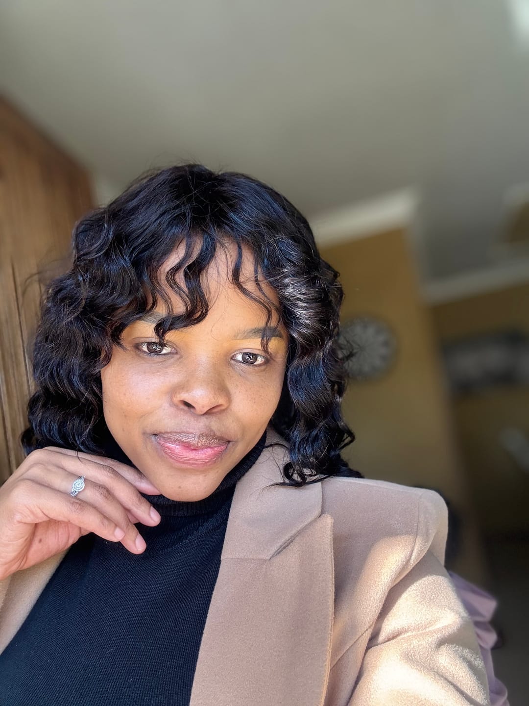 Customer photo review of Loose Wave Fringe 14 inch Wig