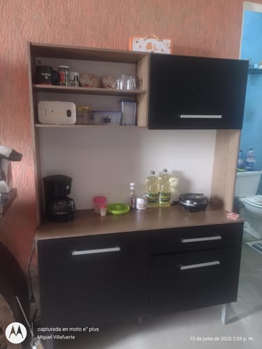 Customer photo review of Cocina Compacta 120cm Marron/Negro Life