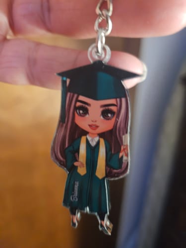 Customer photo review of Graduation Gift for Girl - Personalized Acrylic Keychain