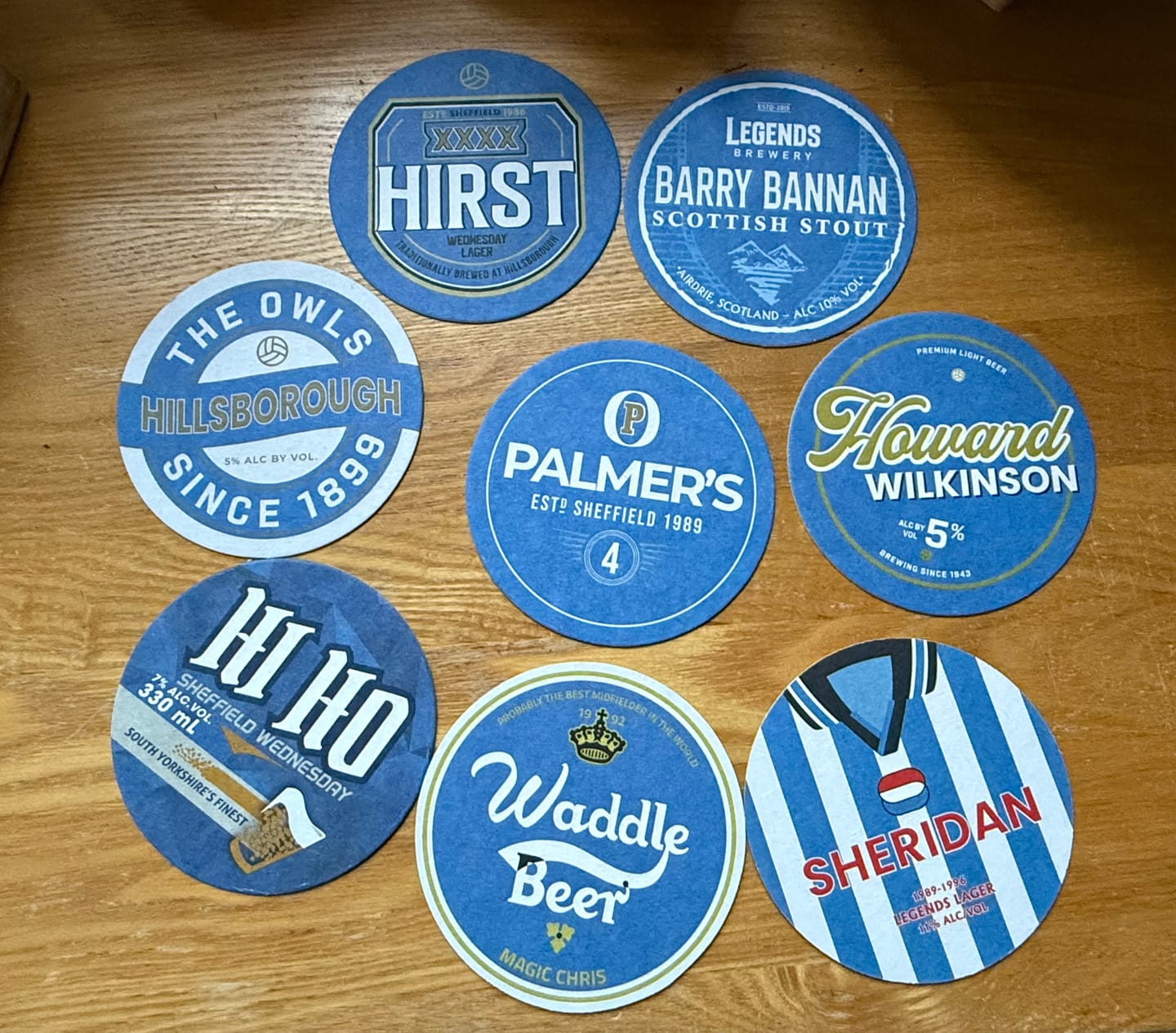 Customer photo review of Sheffield Wednesday Beer Mats (FATHER’S DAY SALE)