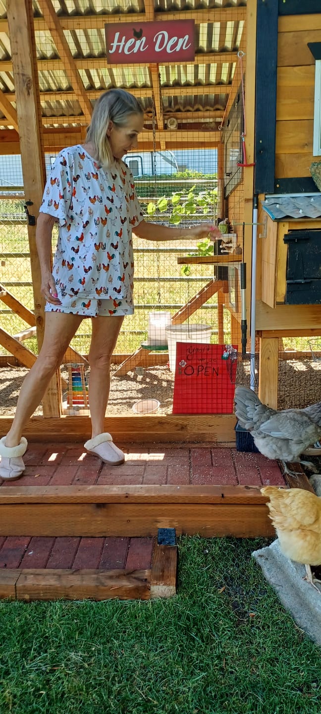 Customer photo review of Chicken Bamboo Pajama 2-Piece Set - Adult