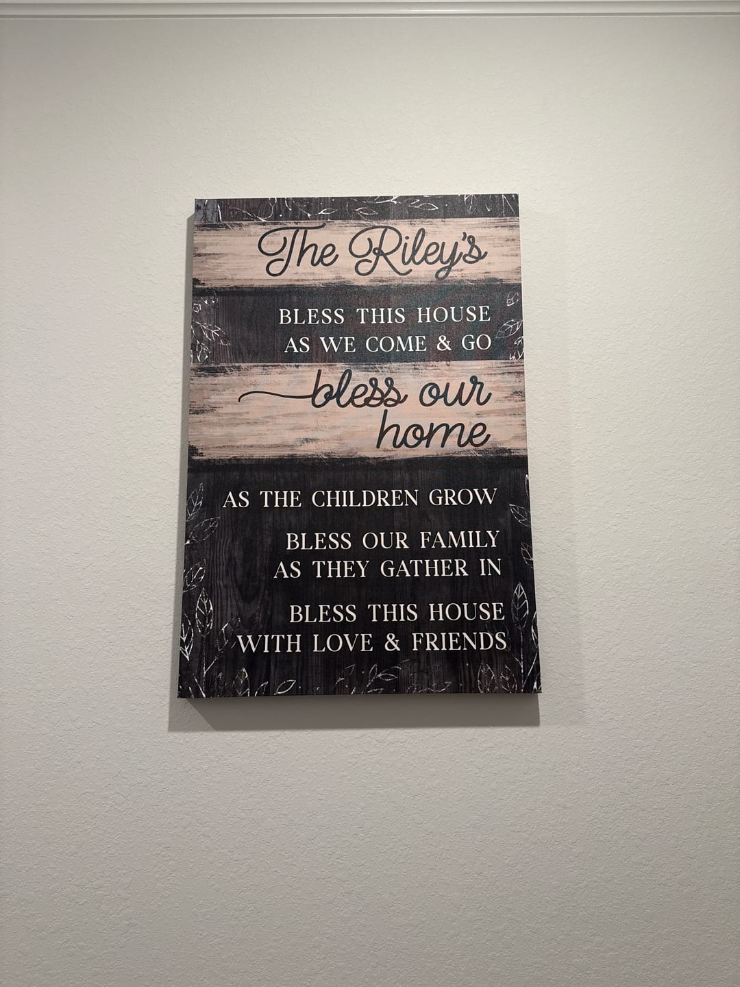Customer photo review of Personalized "Bless This House As We Come & Go" Premium Canvas