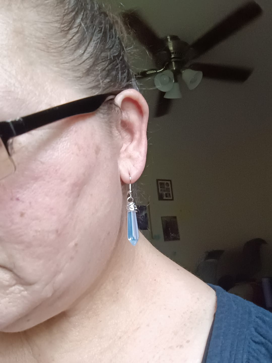 Customer photo review of Hexagonal Harmony Earrings