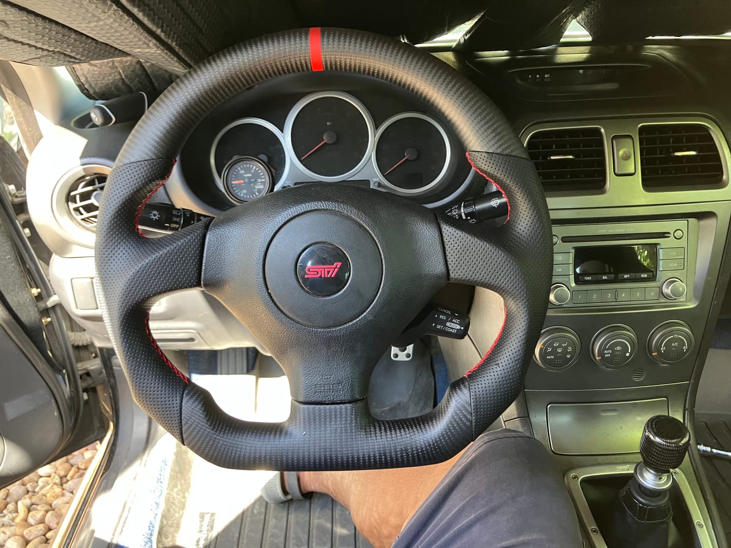 Customer photo review of 2005-07 Subaru WRX STI Carbon Fiber Steering Wheel