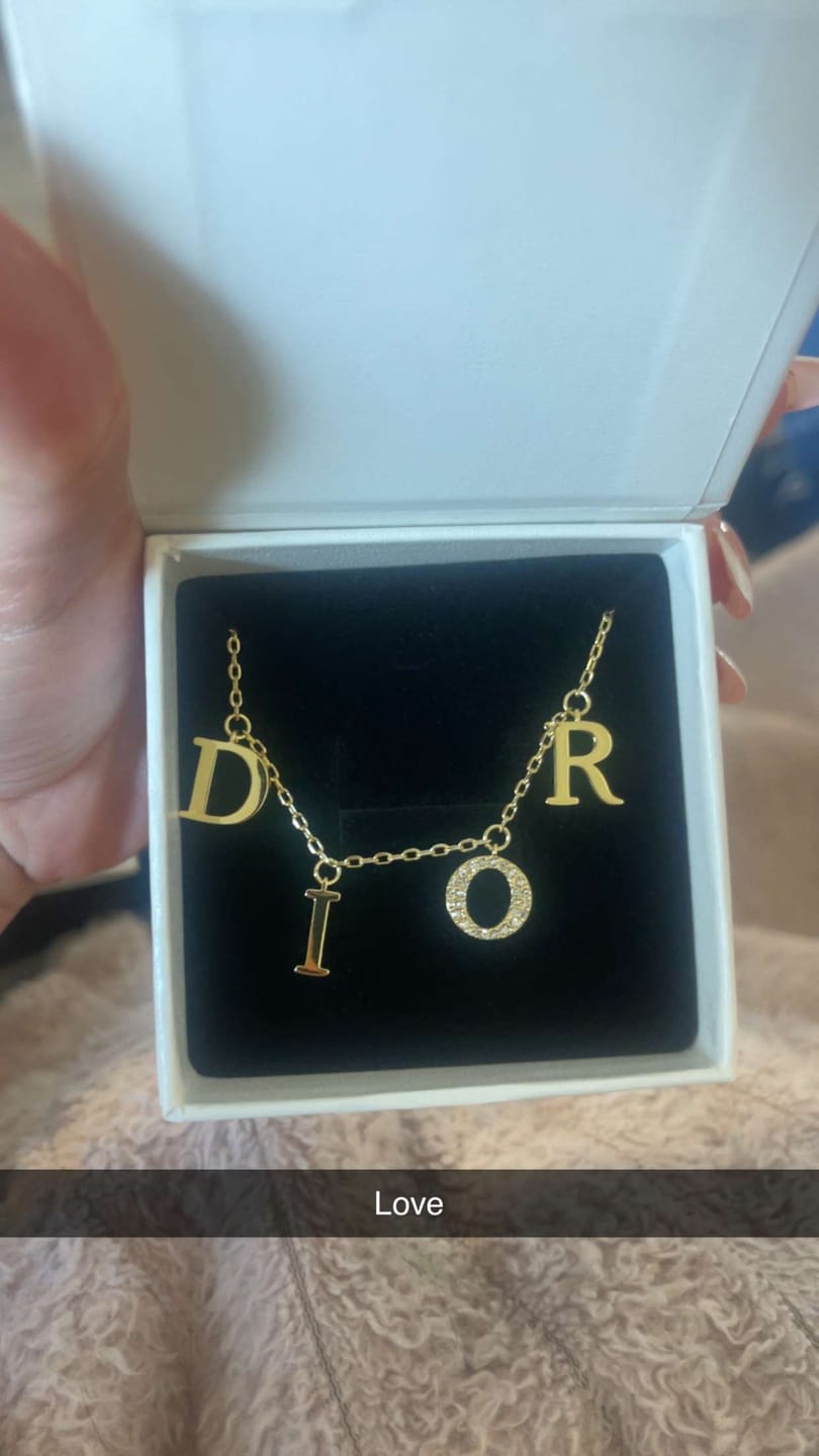 Customer photo review of CD Necklace Gold
