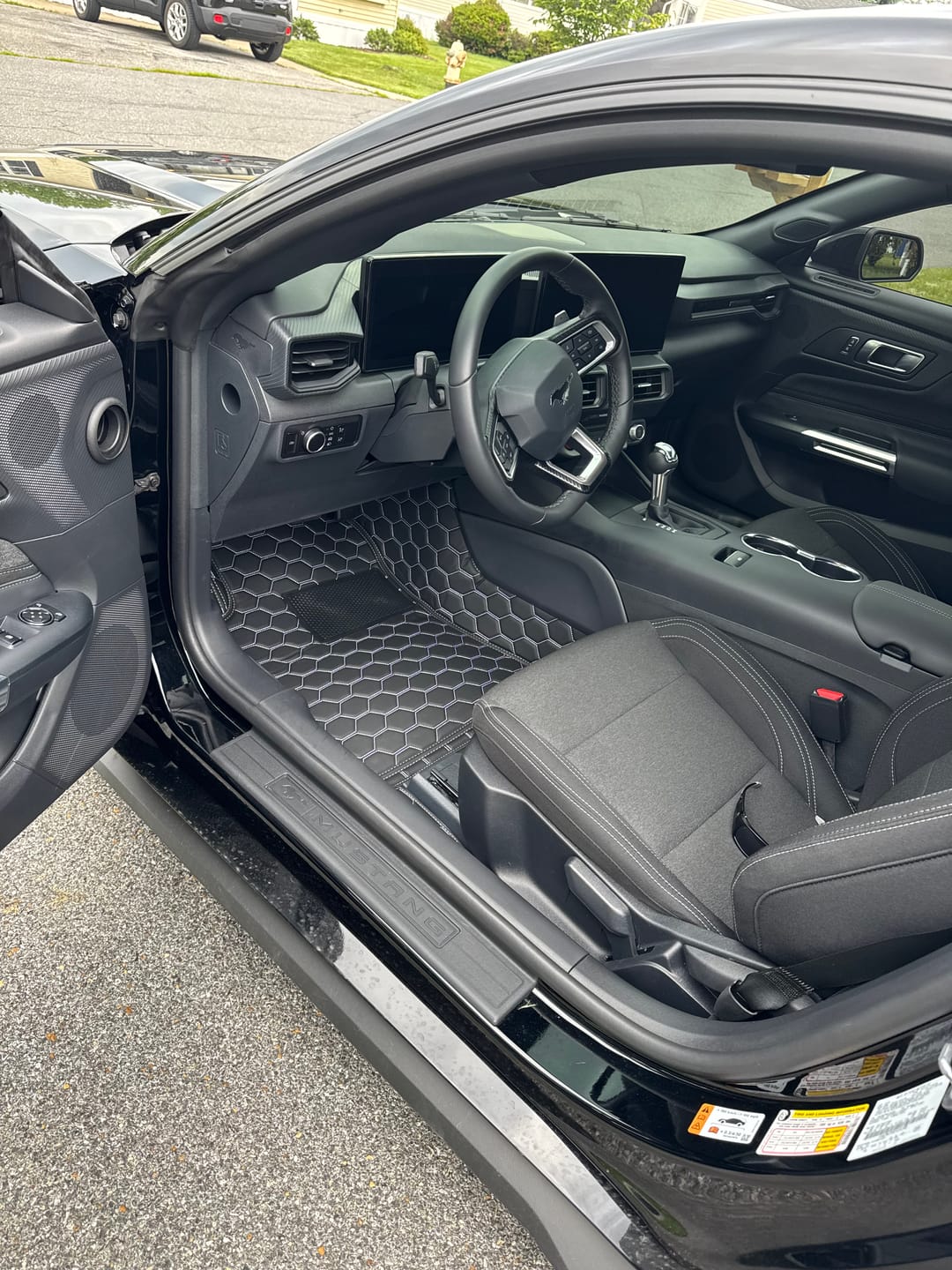 Customer photo review of 2015+ Ford Mustang Honeycomb Leather Floor Mat