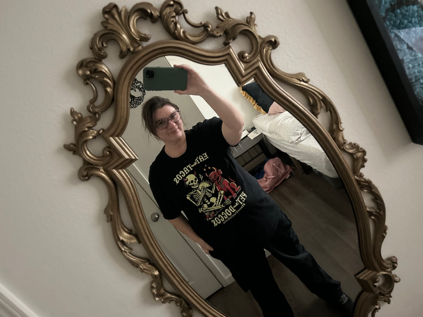 Customer photo review of Premium Eat Tacos Pet Dogs Lover T -shirt