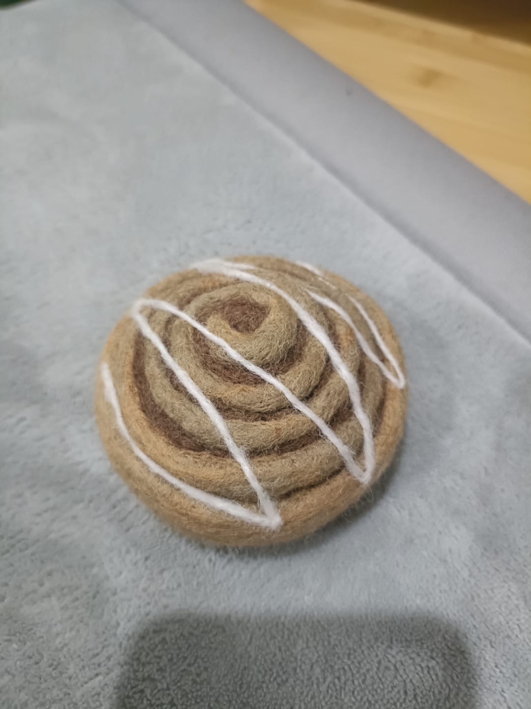 Customer photo review of Felt Cinnamon Roll