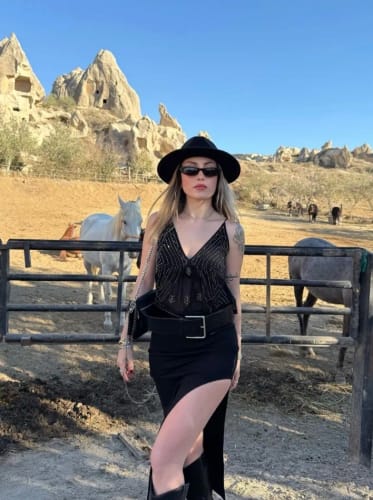 Customer photo review of Luce | Sequin Top