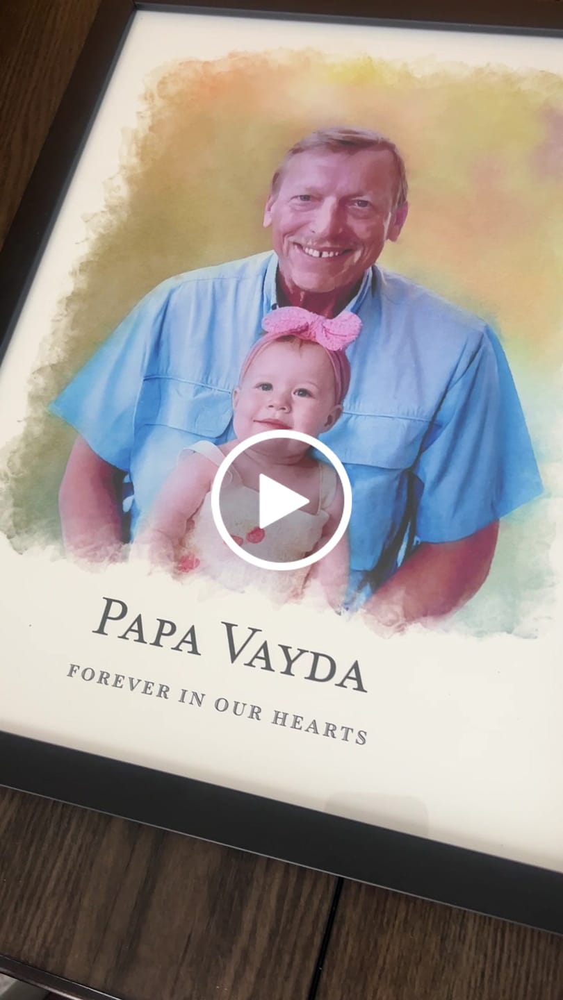 Customer video review of Custom Memorial Portrait
