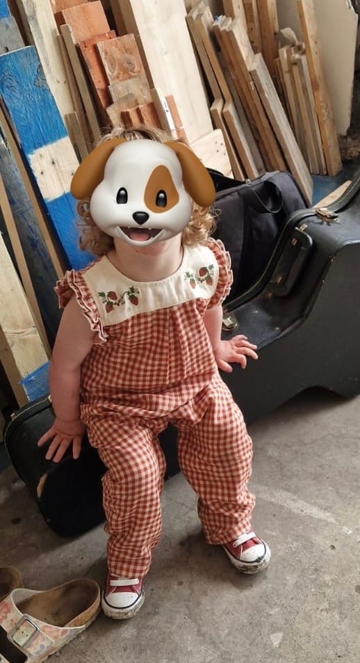 Customer photo review of Little Red Checked Frill Summer Romper