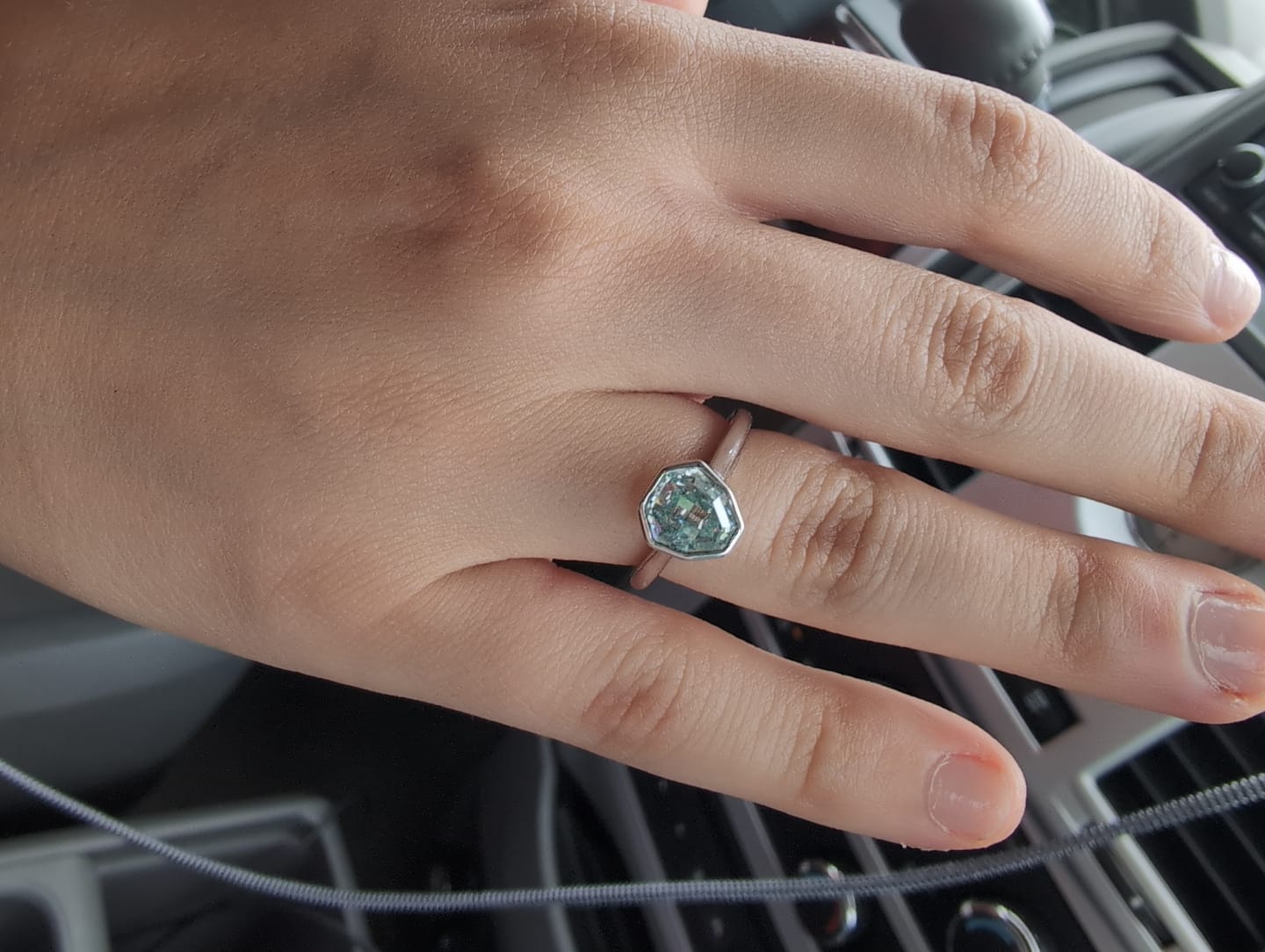 Customer photo review of Dainty Minecraft Ring PREORDER