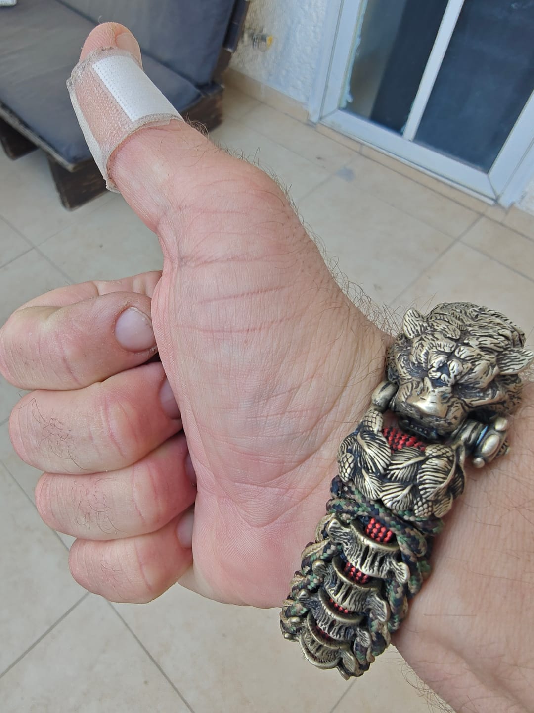 Customer photo review of Tiger Paracord Bracelet
