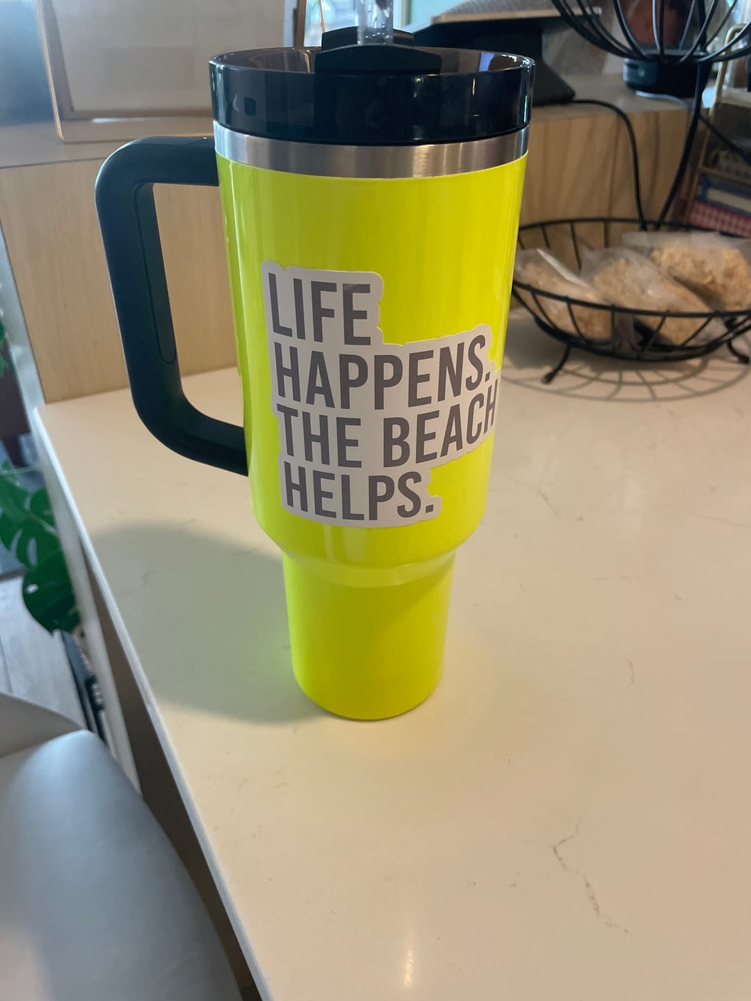 Customer photo review of Life Happens The Beach Helps (Decal)