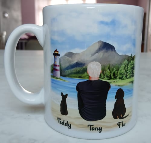 Customer photo review of Man & Dogs - Best Dog Dad Ever Personalised Mug