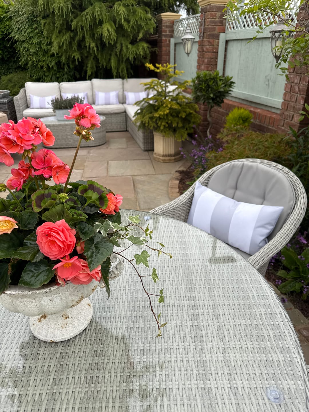 Customer photo review of Outdoor Garden Waterproof Rectangle Cushion - 3 Stripes