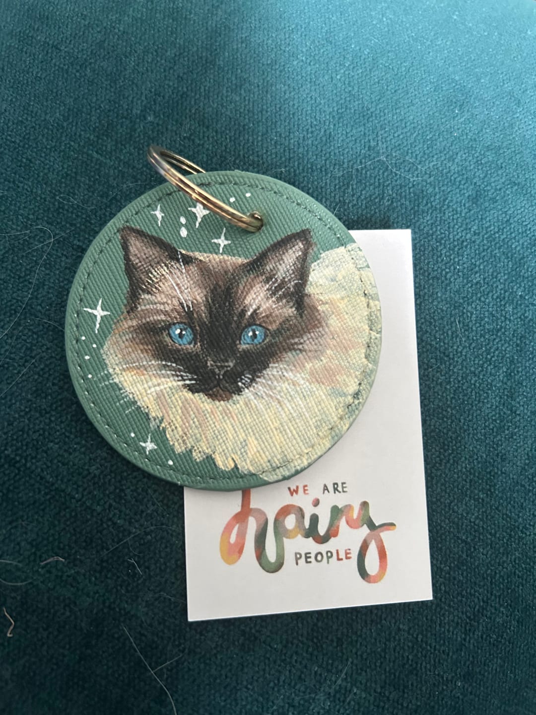 Customer photo review of Pet Portrait Hand Painted Key Ring
