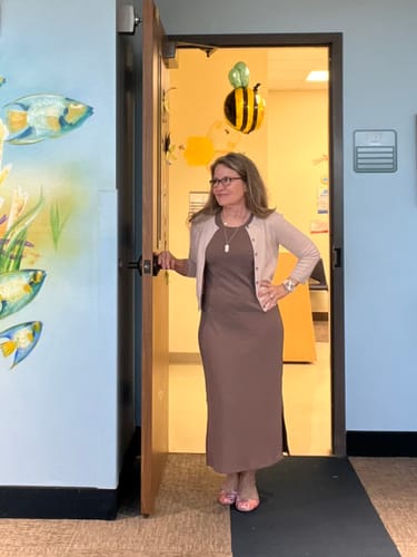 Customer photo review of Iris Ribbed Dress - Toasted Almond