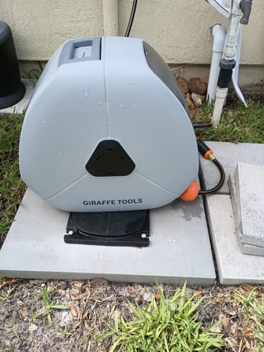 Customer photo review of Ground-Mounted Retractable Hose Reel 82ft-130ft