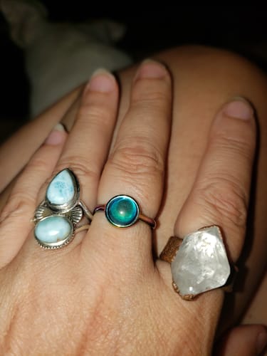 Customer photo review of Larimar Shell Ring Sterling Silver