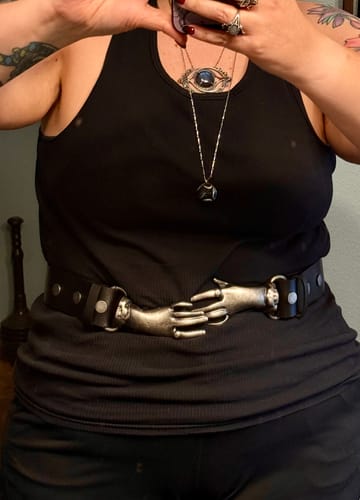 Customer photo review of Victorian Hands Belt in Antique Pewter