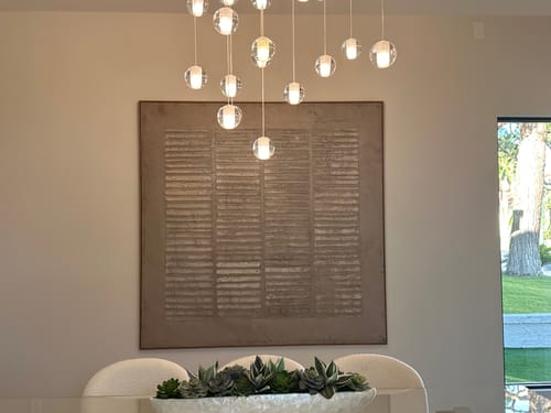 Customer photo review of Harmony Stripes-Wabi Sabi Abstract Textured Canvas Painting for Modern Interiors