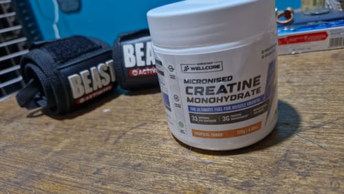 Customer photo review of Wellcore - Pure Micronised Creatine Monohydrate (122g, 33 Servings) Tropical Tango