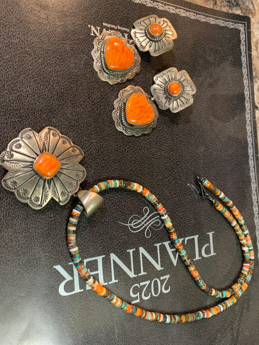 Customer photo review of Navajo Kingman Turquoise & Spiny Sterling Silver 5mm Beaded Necklace