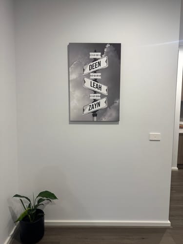 Customer photo review of DATE OF BIRTH OF CHILDREN by Cstm Canvas