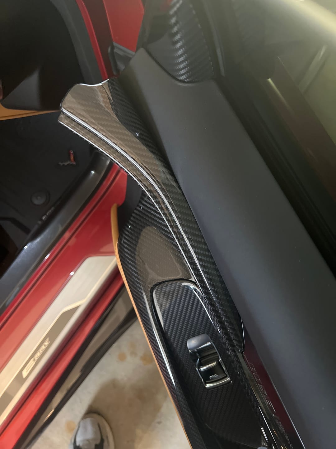 Customer photo review of C8 Corvette Real Carbon Fiber Door Panel Upper Trim Covers